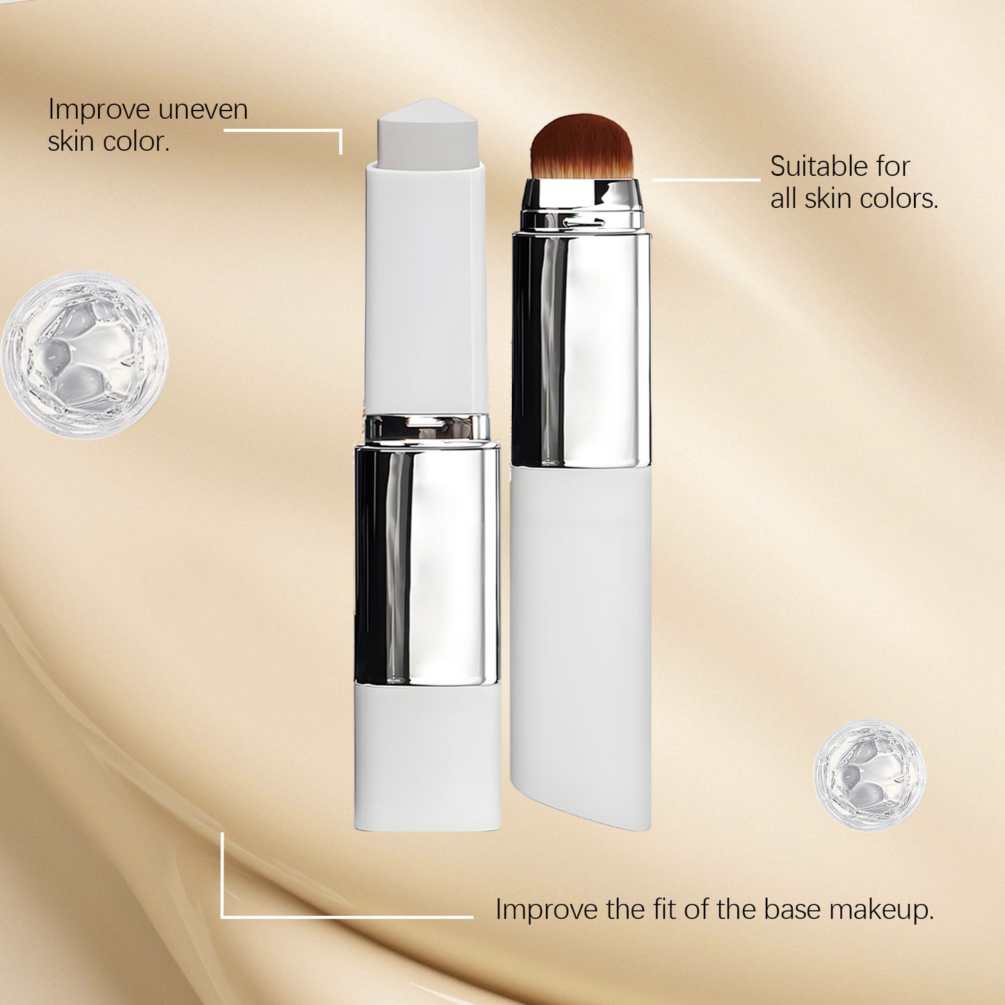 2-in-1 Color-Changing Foundation Liquid Stick Lasting Concealer Lightweight Moisturizing Brightening Matte Natural Base Makeup