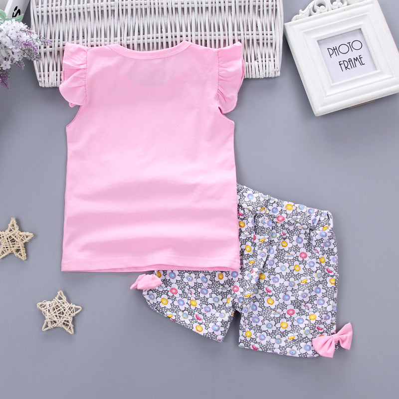 New Summer Fashion Baby Girls Clothes Children Cute Cotton Vest Shorts 2Pcs/Sets Toddler Casual Costume Infant Kids Tracksuits