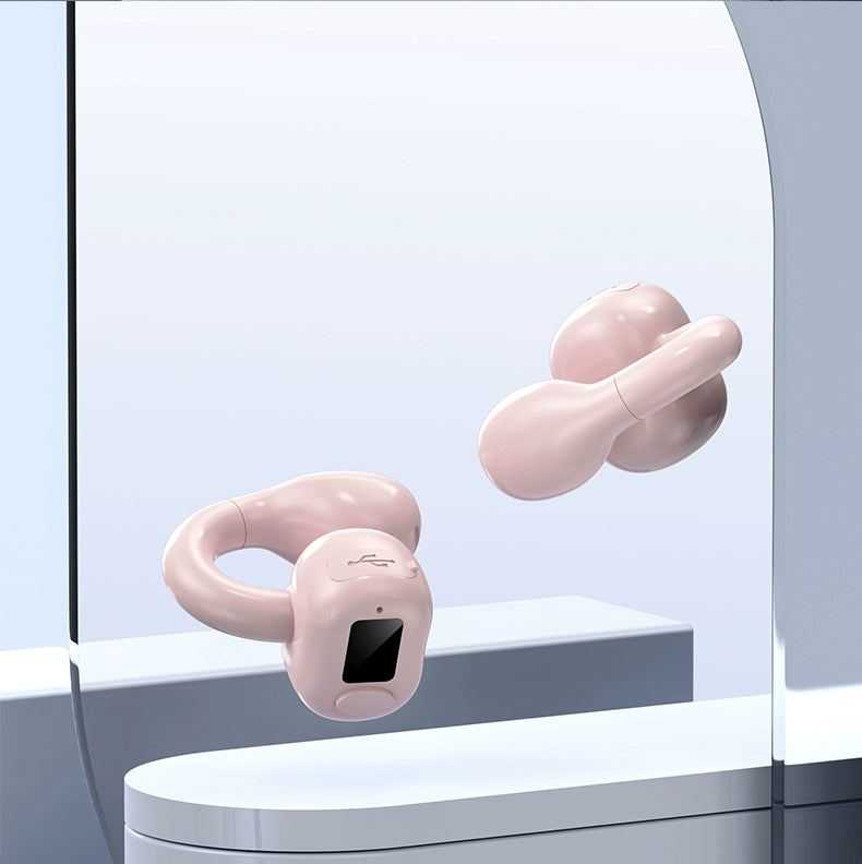 Non-Entry Ear Clip Bluetooth Headset Mini Running Painless Driving Rider Take-out Sports Single and Double Ear Hanging Long Standby