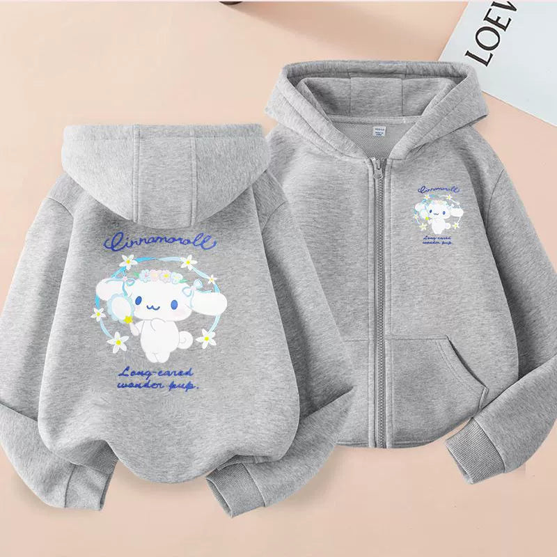 2025 New Arrival Kids Clow M Zipper Outwear Spring and Autumn Girl Fashionable Stylish Hooded Cardigan Thin Sweatshirt