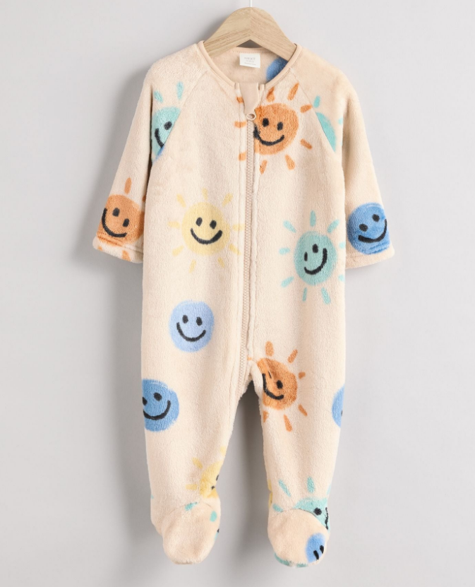 In Stock British next New Arrival Baby Fall and Winter Thick Coral Fleece Knitting Jumpsuit Romper Fleece-lined Jumpsuit Pajamas