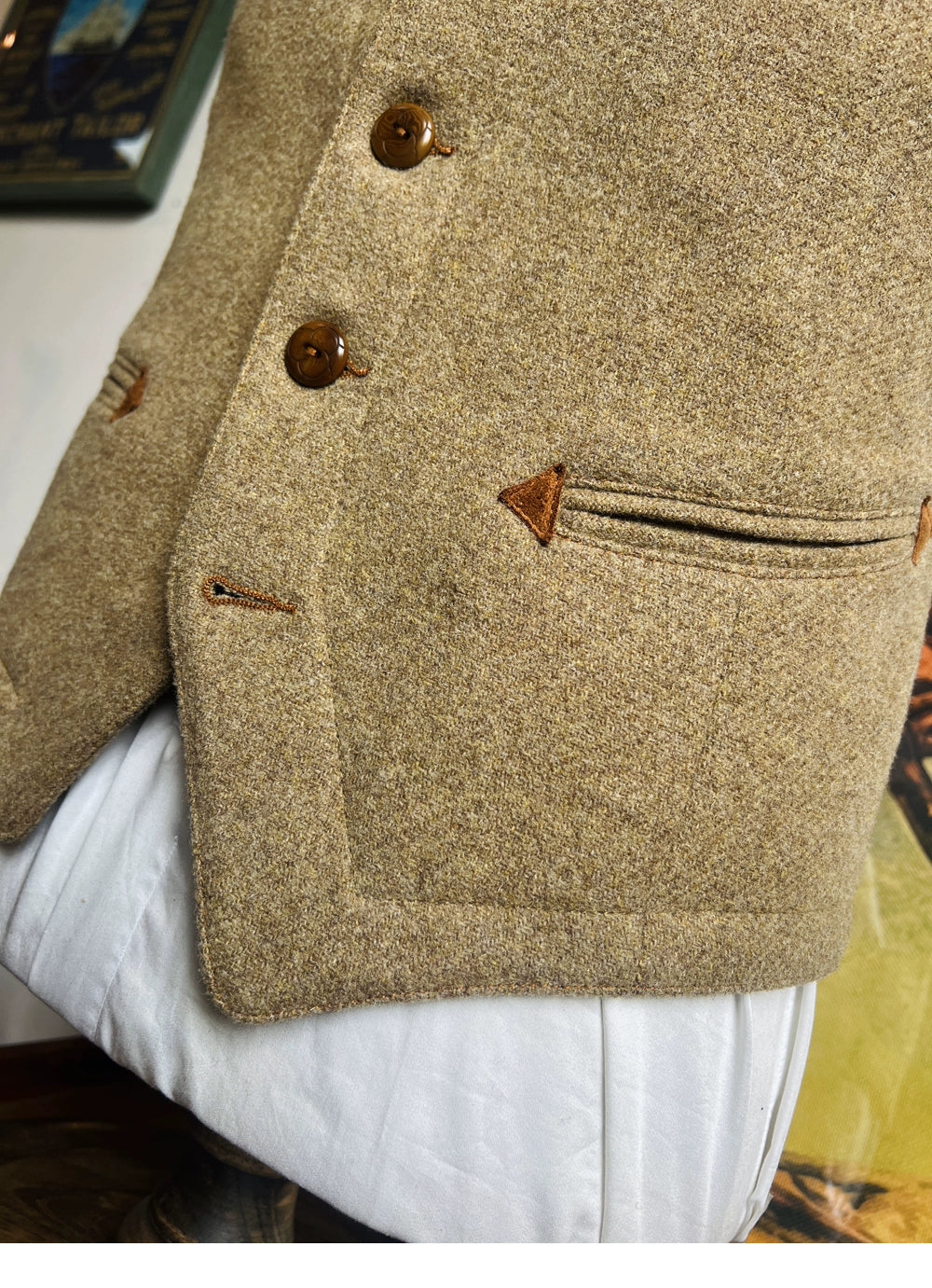 580G Colorful Tweed Lapel Gentleman Vest