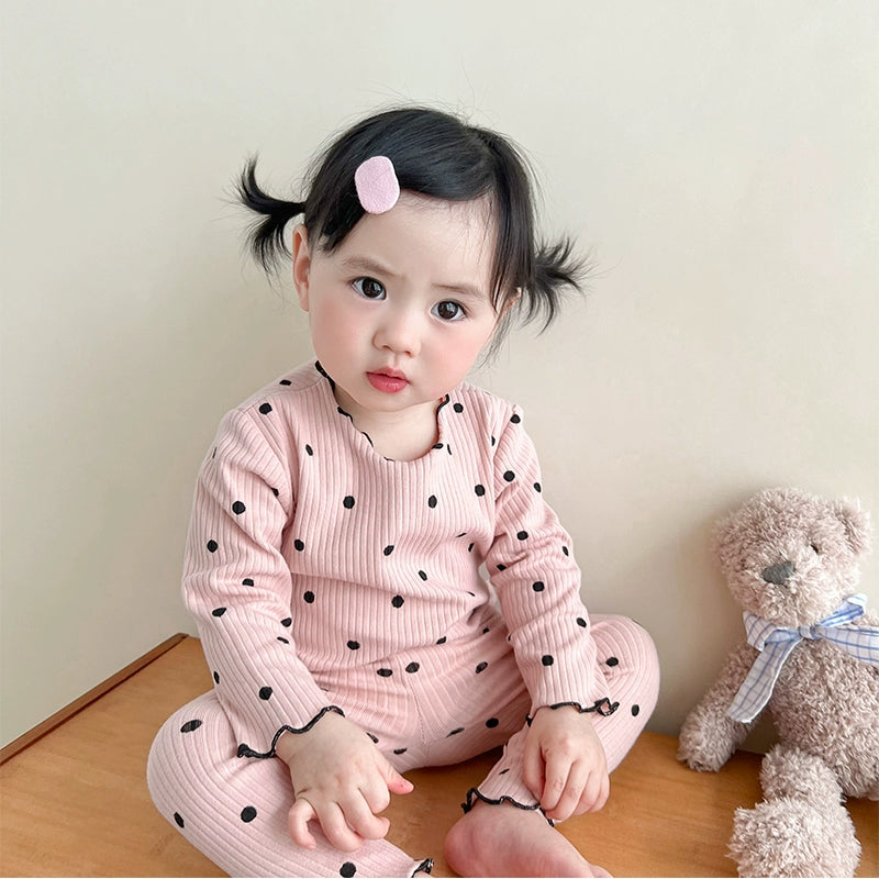 Baby Girls' Cotton Spring and Autumn Base Homewear Suit