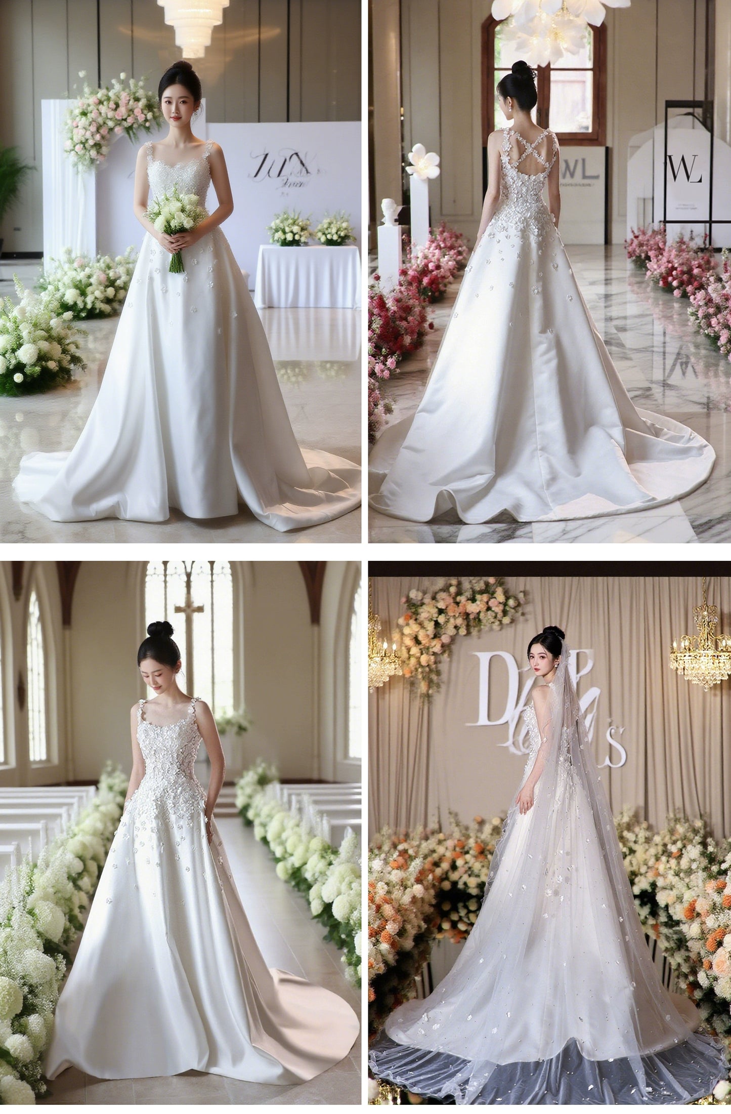 odelia "Mysterious Garden" 2025 New arrival Light Weddings Bride Gauze French Satin Minimalist Light