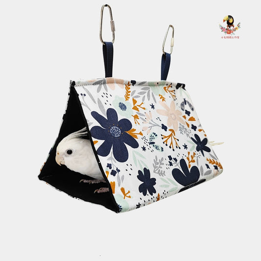 Parrot Spring and Summer Bird Nest Hammock Sunshade 100% Cotton Canvas Hanging Swing Bird Cage Supplies Tiger Skin Peony Mysterious Style