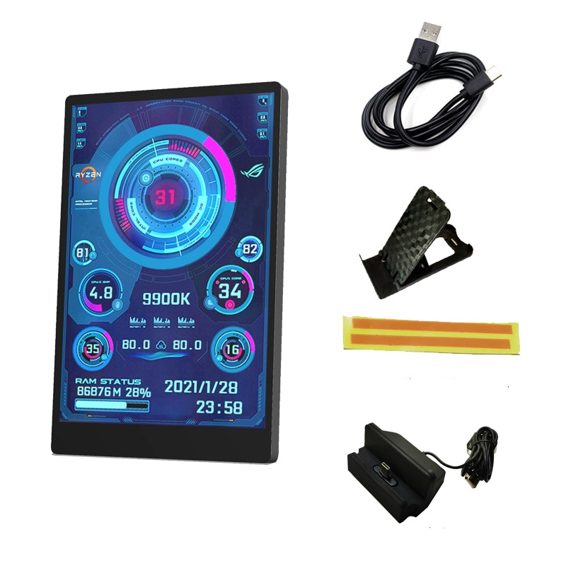 3.5-Inch Computer Status Monitoring Sub-Screen IPs Full View 60fps 480 * 320usb-C Chassis Aida64 Free