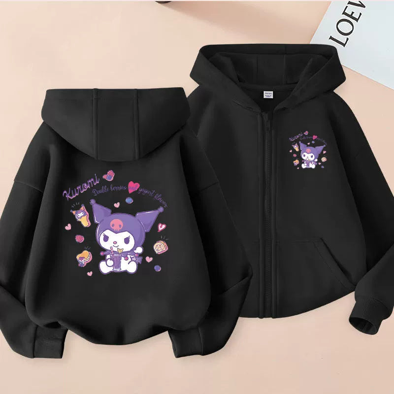 2025 New Arrival Kids Clow M Zipper Outwear Spring and Autumn Girl Fashionable Stylish Hooded Cardigan Thin Sweatshirt