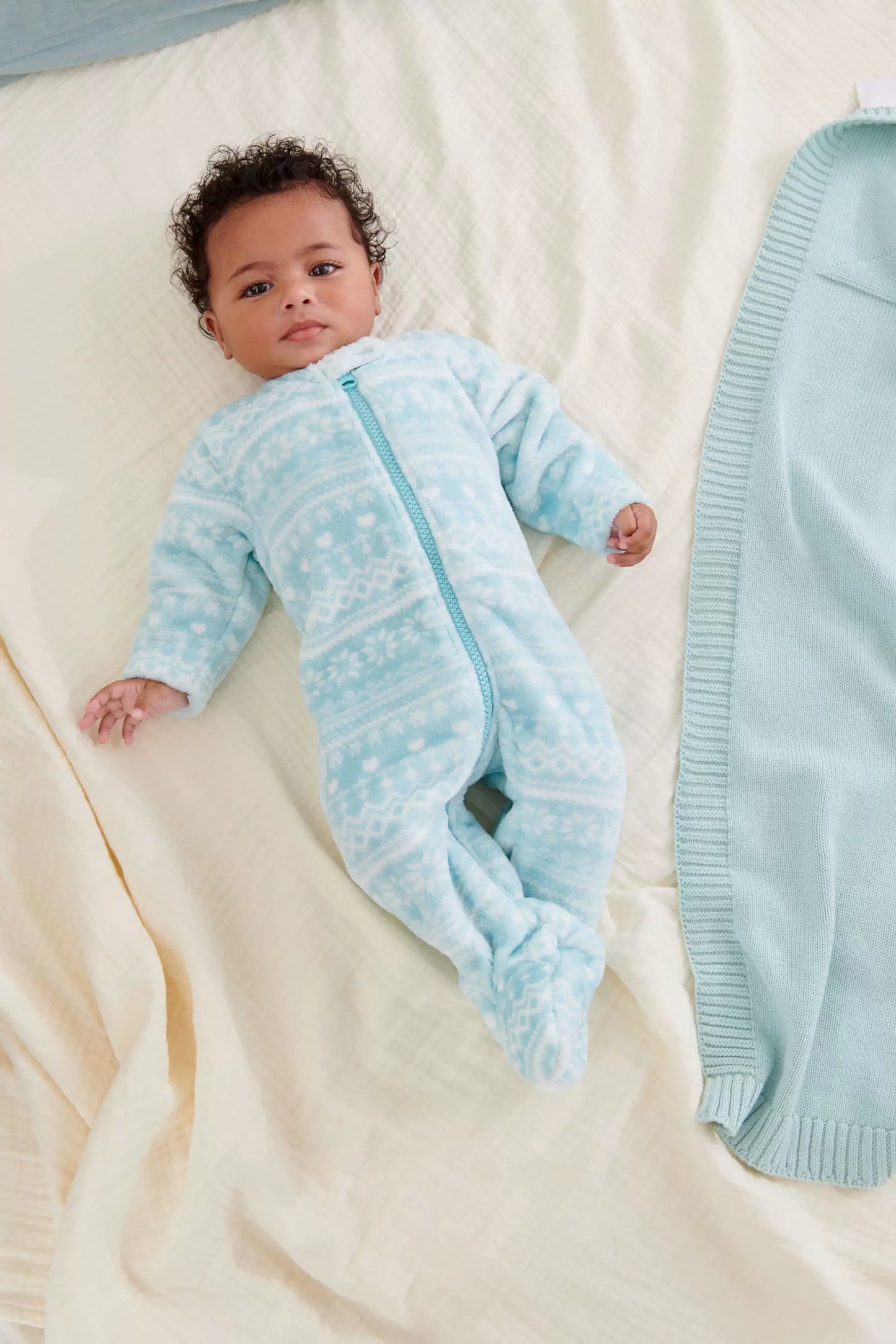 In Stock British next New Arrival Baby Fall and Winter Thick Coral Fleece Knitting Jumpsuit Romper Fleece-lined Jumpsuit Pajamas