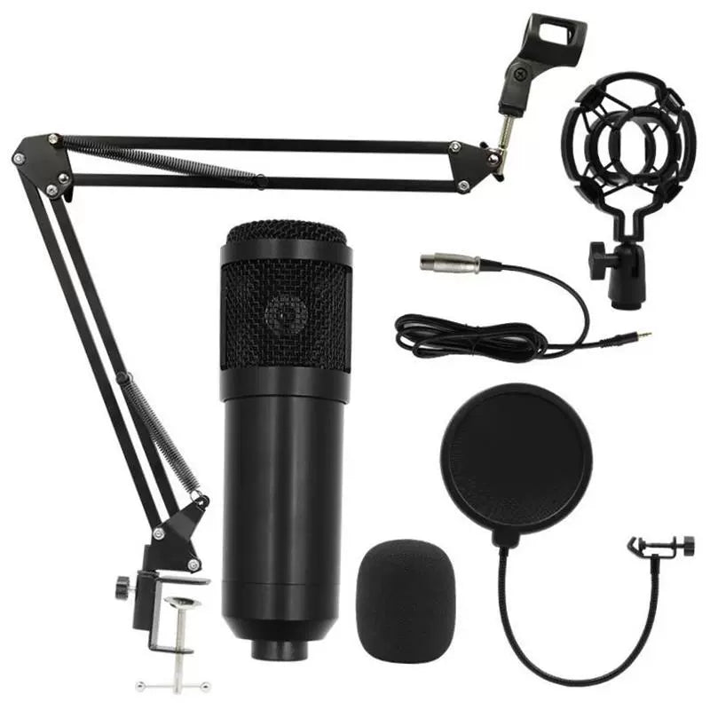 Bm800 Condenser Microphone + V8 Sound Card Computer Recordin