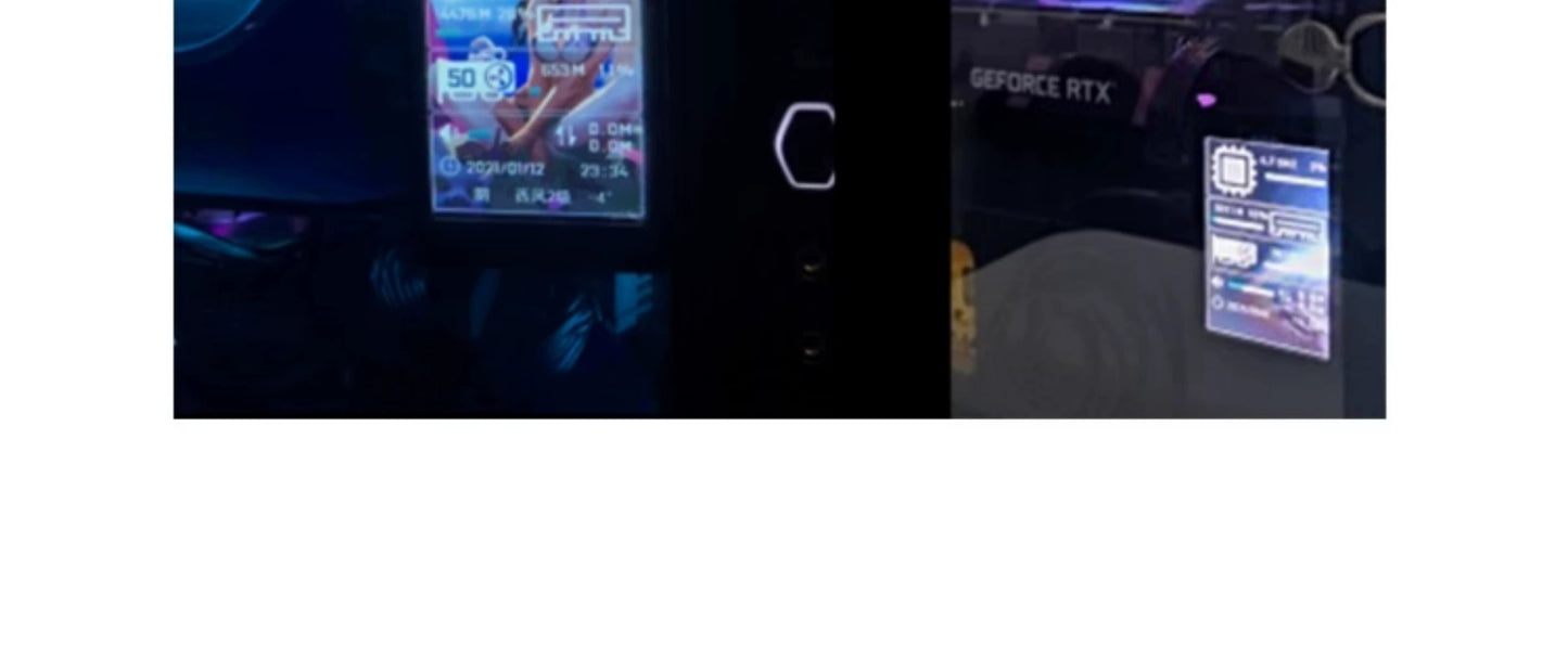 3.5-Inch Computer Sub-Screen IPs Full View USB-C Chassis Sub-Screen Computer Status Monitoring Installation-Free Aida64