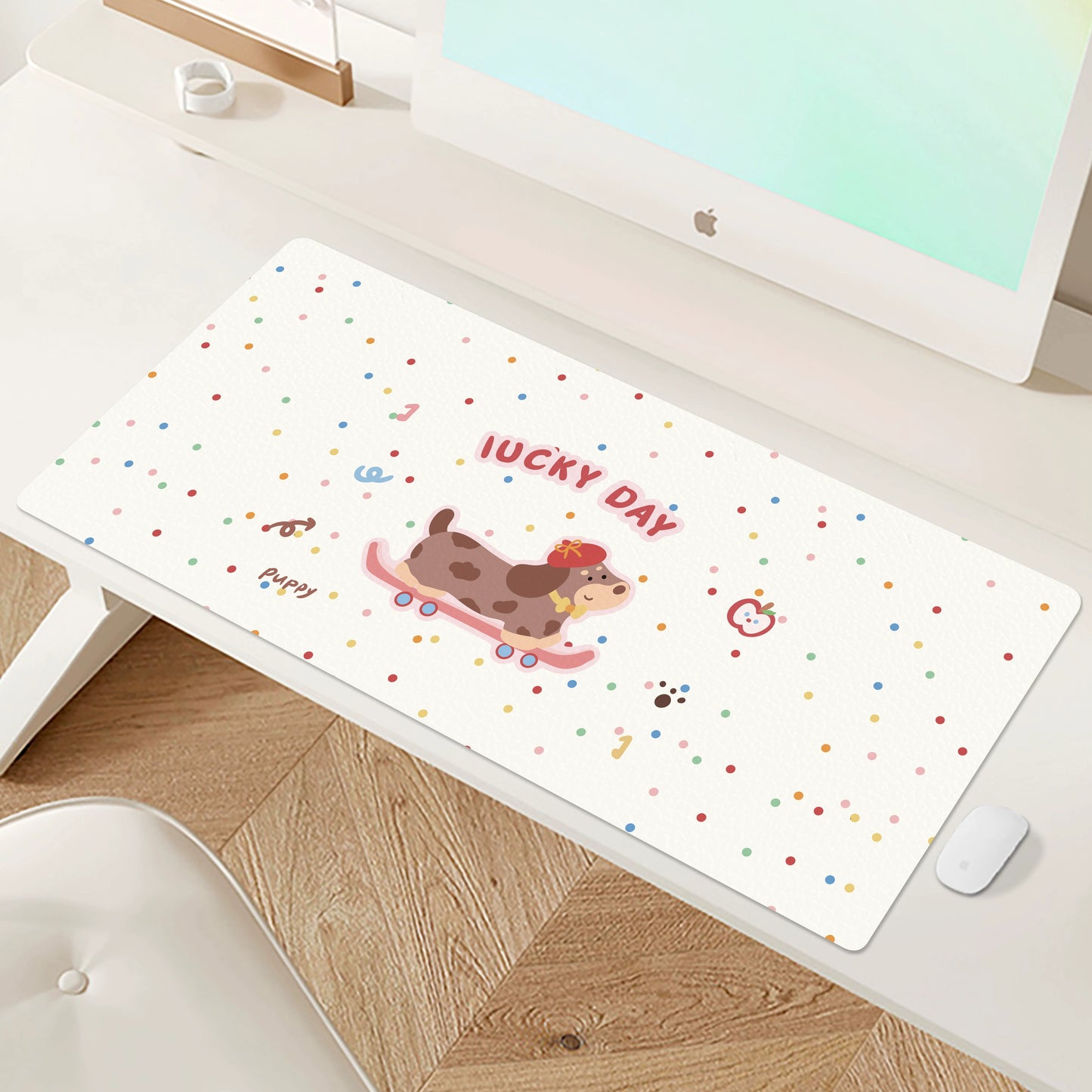 Huixiang Puppy Mouse Pad Oversized Girl Good-looking Office Computer Keyboard Desktop Station Table Mat Cute