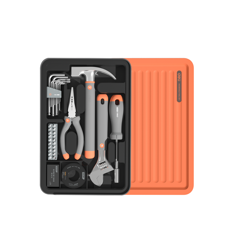 Deli Home Daily For Home Wire Cutter Hammer Lithium Electric Drill Emergency Repair Multifunctional Suit Tool H1001