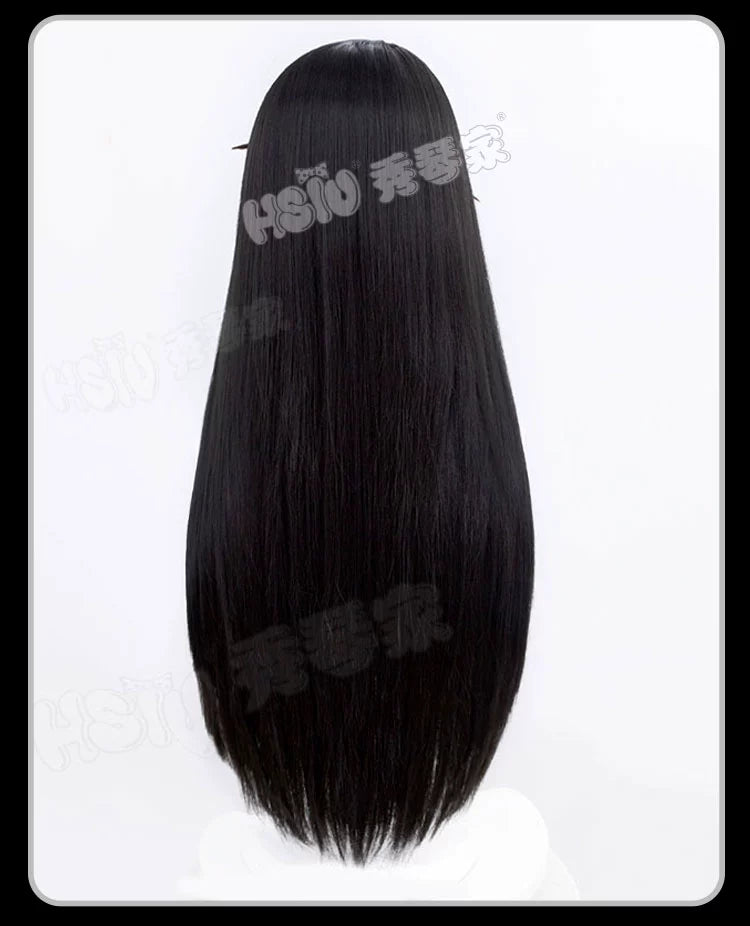 Xiuqin Family Sakamoto Daily Days Big Buddha Cos Wig Black Qi Broken Bangs Long Straight 80cm Clothes