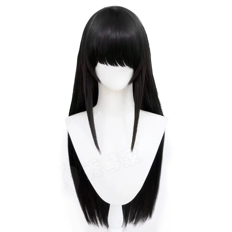 Xiuqin Family Sakamoto Daily Days Big Buddha Cos Wig Black Qi Broken Bangs Long Straight 80cm Clothes