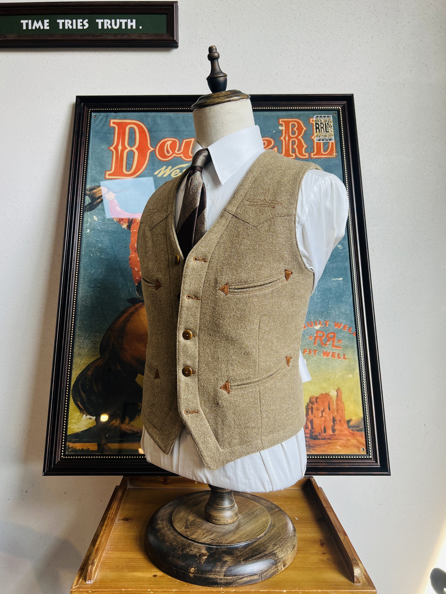 580G Colorful Tweed Lapel Gentleman Vest