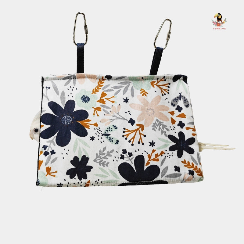 Parrot Spring and Summer Bird Nest Hammock Sunshade 100% Cotton Canvas Hanging Swing Bird Cage Supplies Tiger Skin Peony Mysterious Style