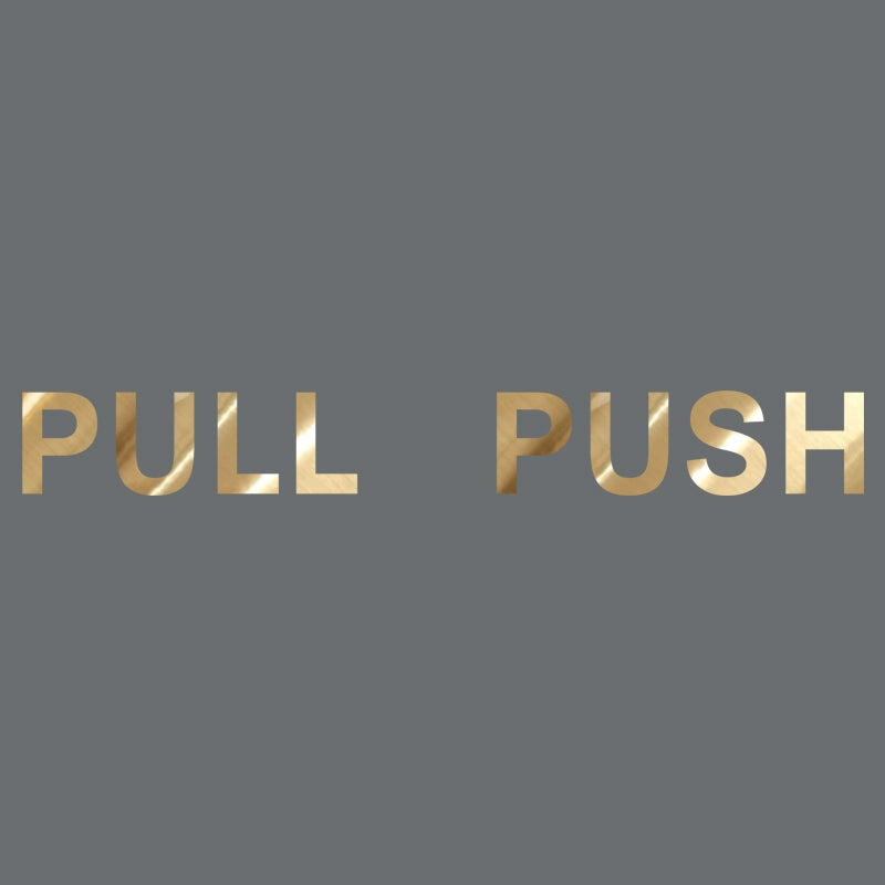 Minimalist Sliding Logo Sticker Fashion English Pull Push Clothing Store Mall Sliding Door Glass Paster