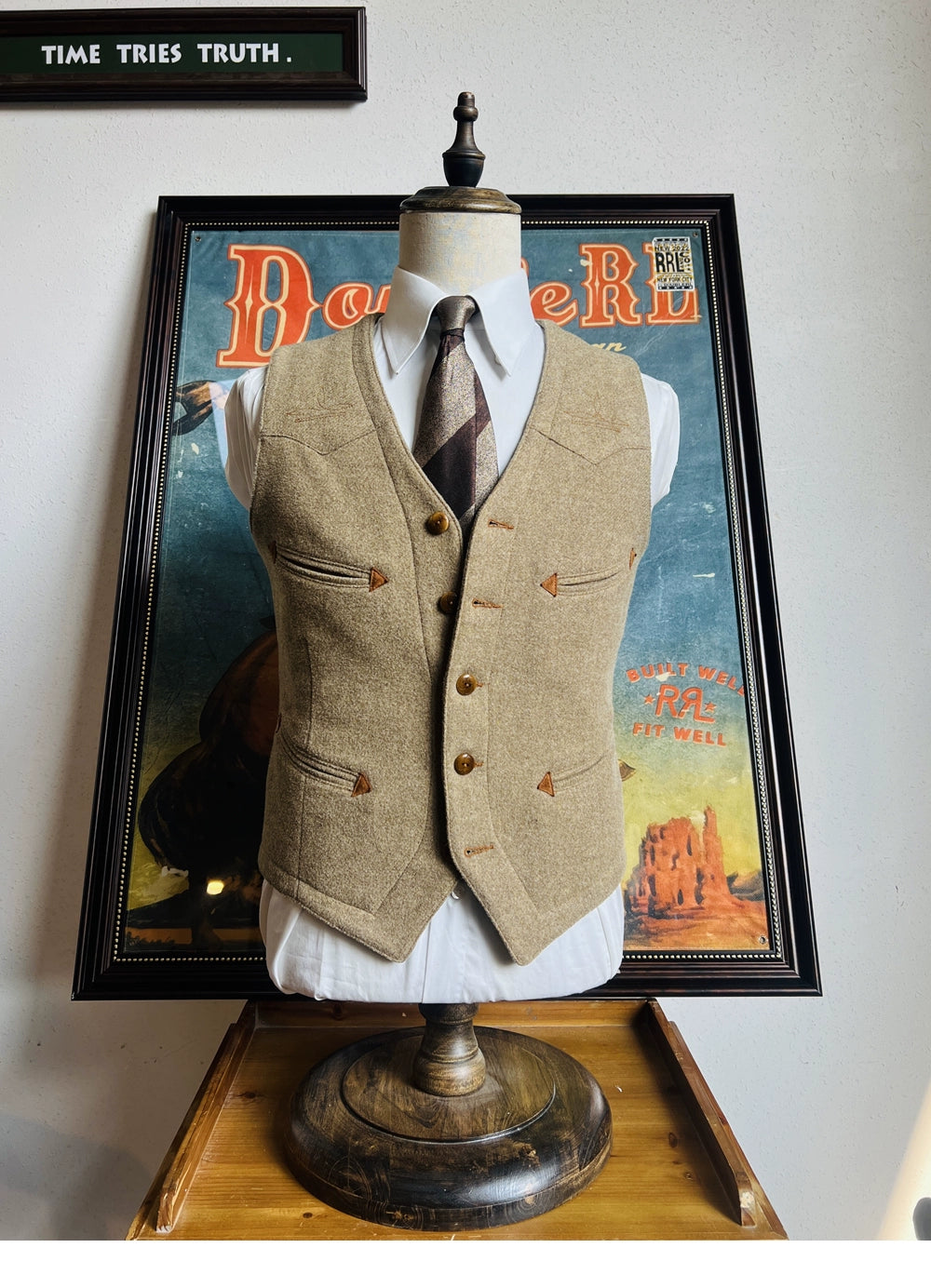580G Colorful Tweed Lapel Gentleman Vest