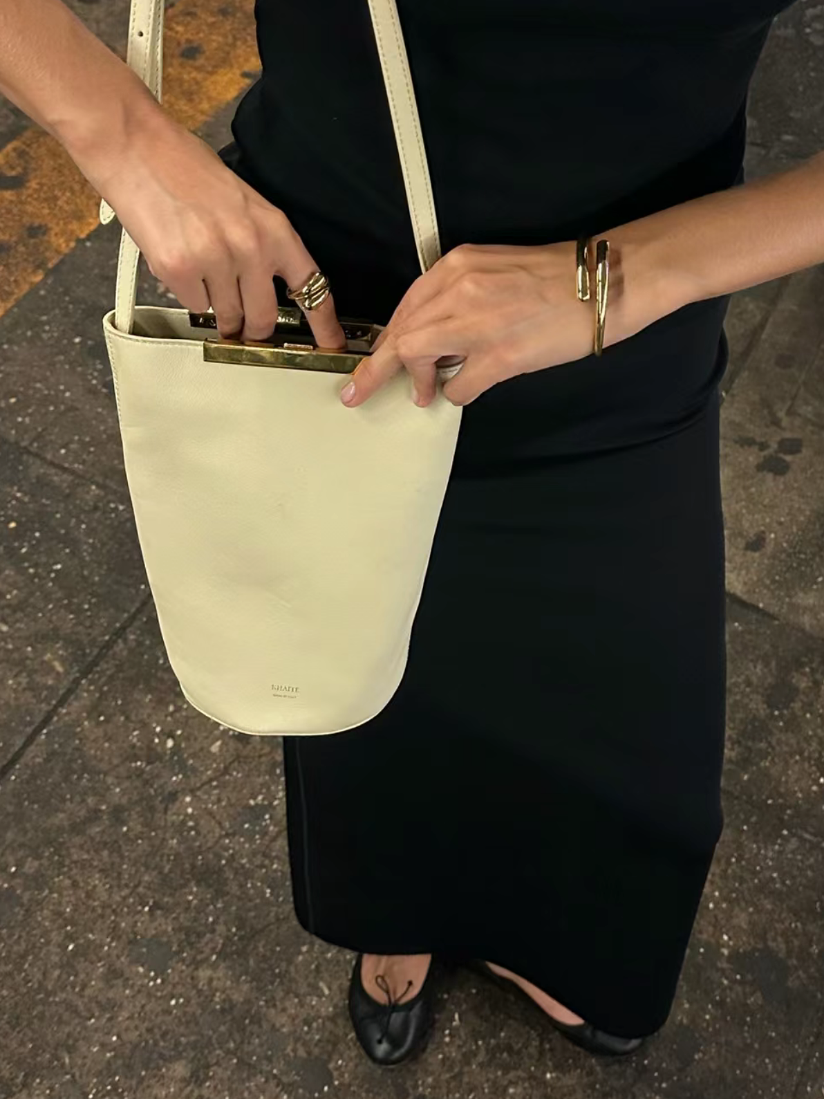 Minimalist Metal Feeling Neutral Water Drop Open Ring Liestudio Denmark Niche Style Retro Fashionable Twin Bracelet