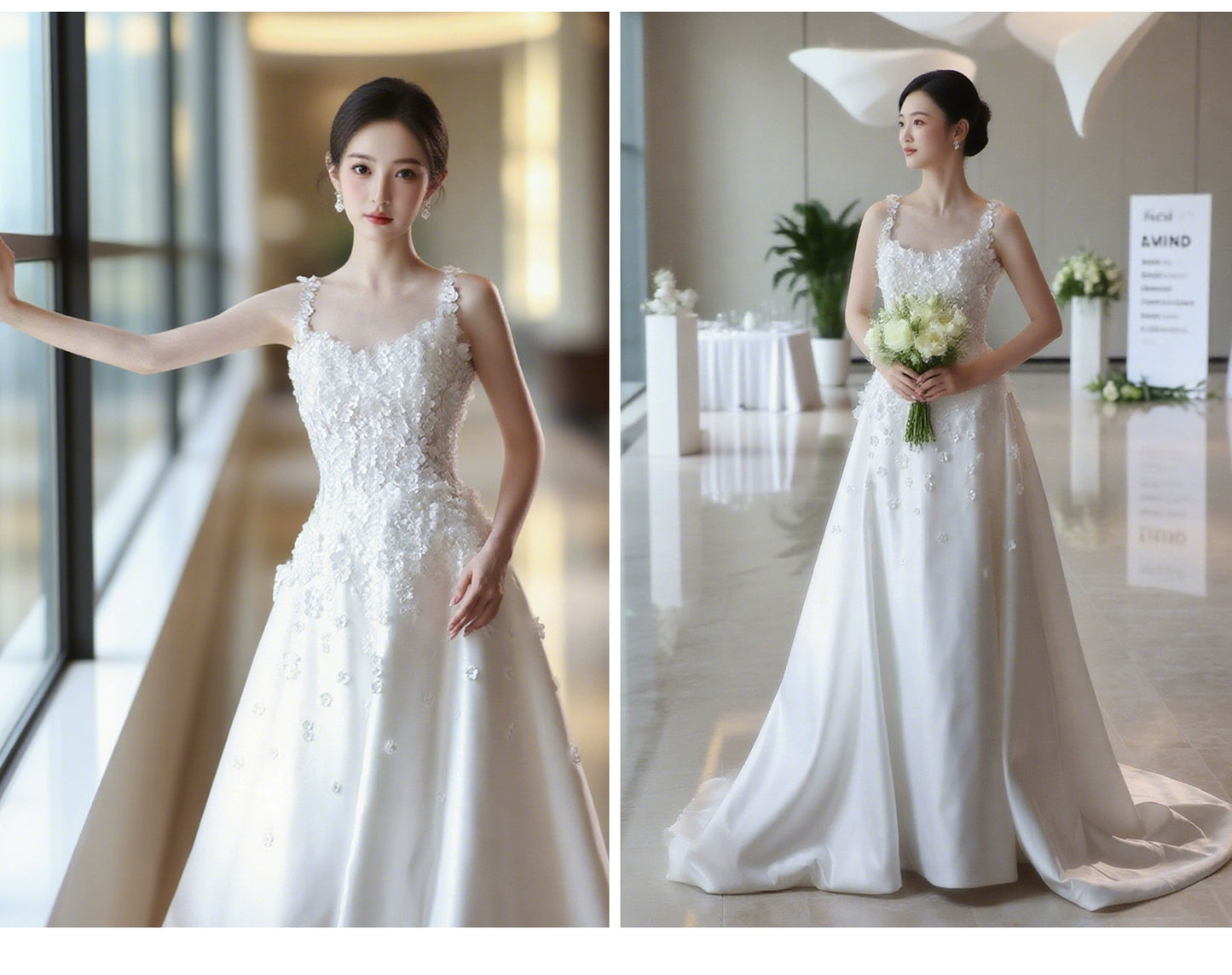 odelia "Mysterious Garden" 2025 New arrival Light Weddings Bride Gauze French Satin Minimalist Light