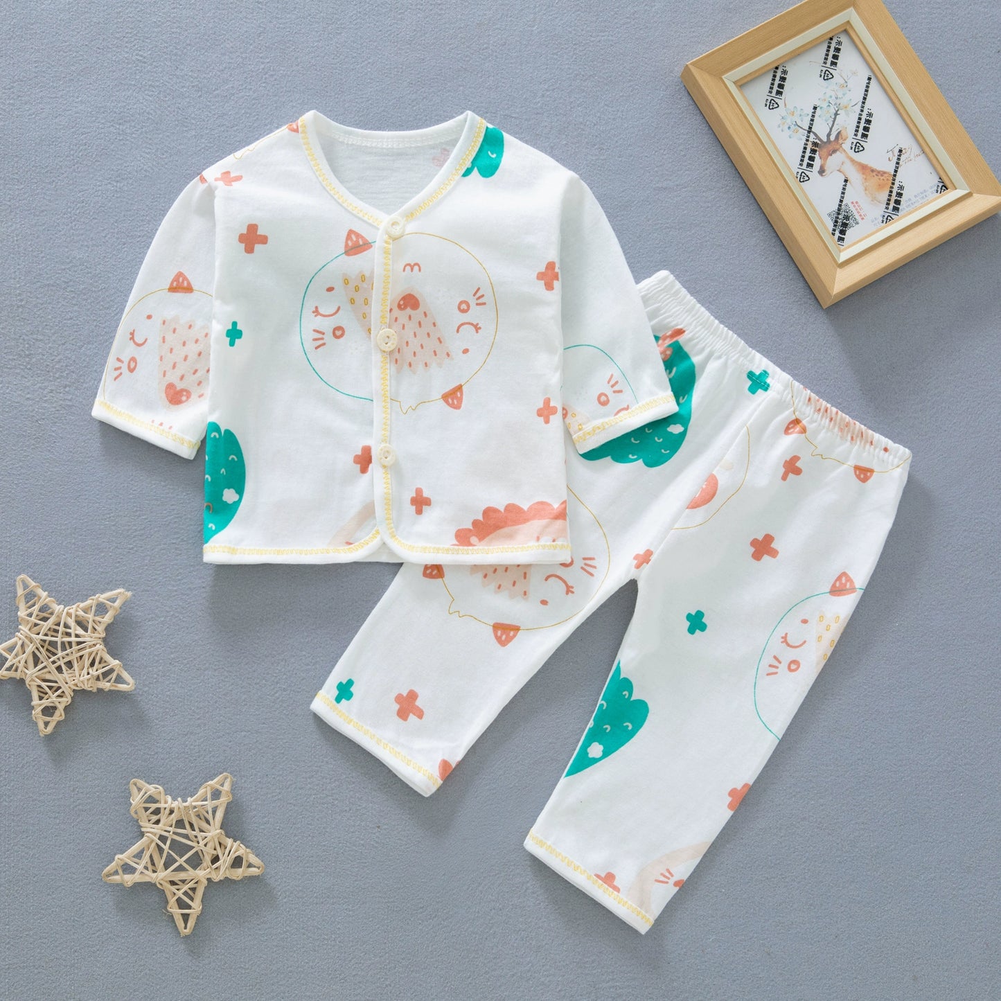 Gown Newborn Clothes 0-3 Months 6 Baby Cotton Underwear Summer Thin Newborn Baby Suit Spring & Fall