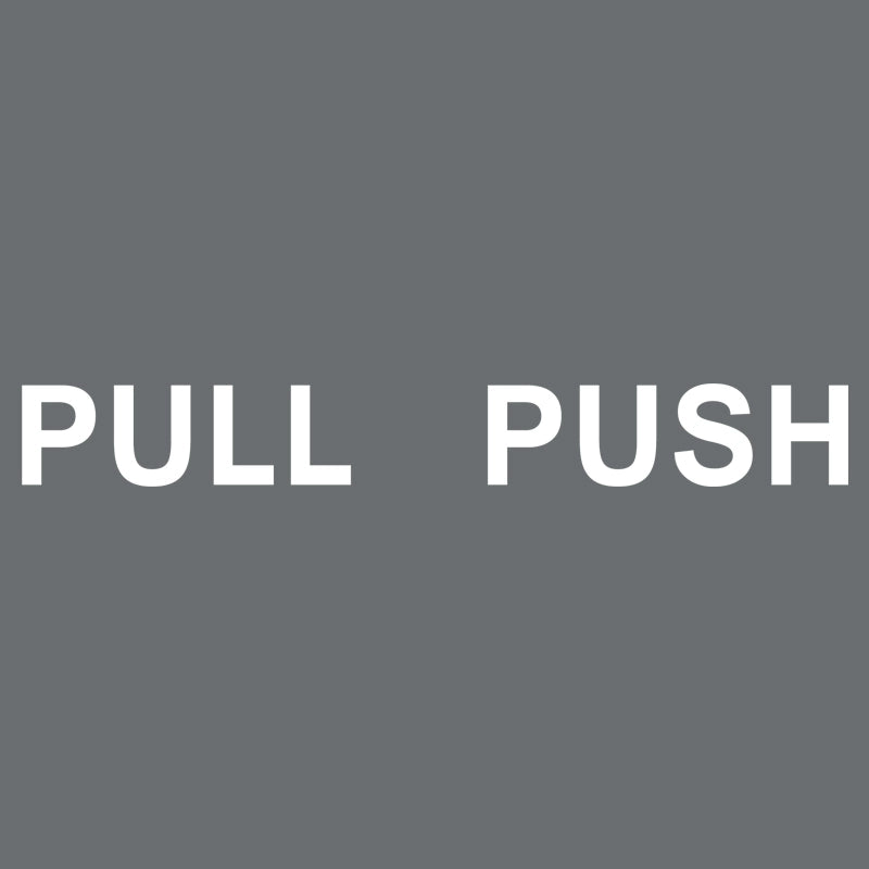 Minimalist Sliding Logo Sticker Fashion English Pull Push Clothing Store Mall Sliding Door Glass Paster