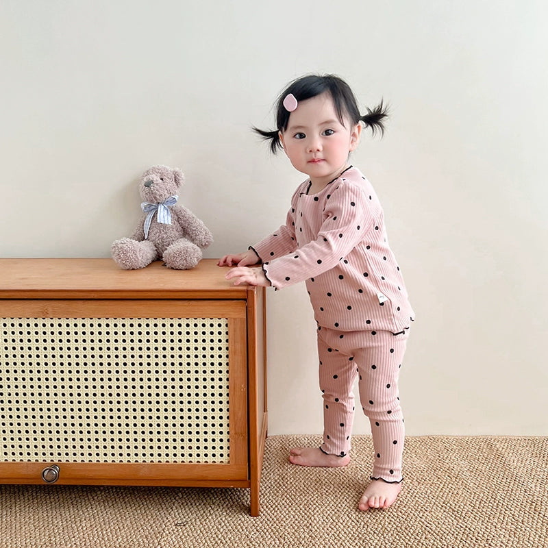 Baby Girls' Cotton Spring and Autumn Base Homewear Suit