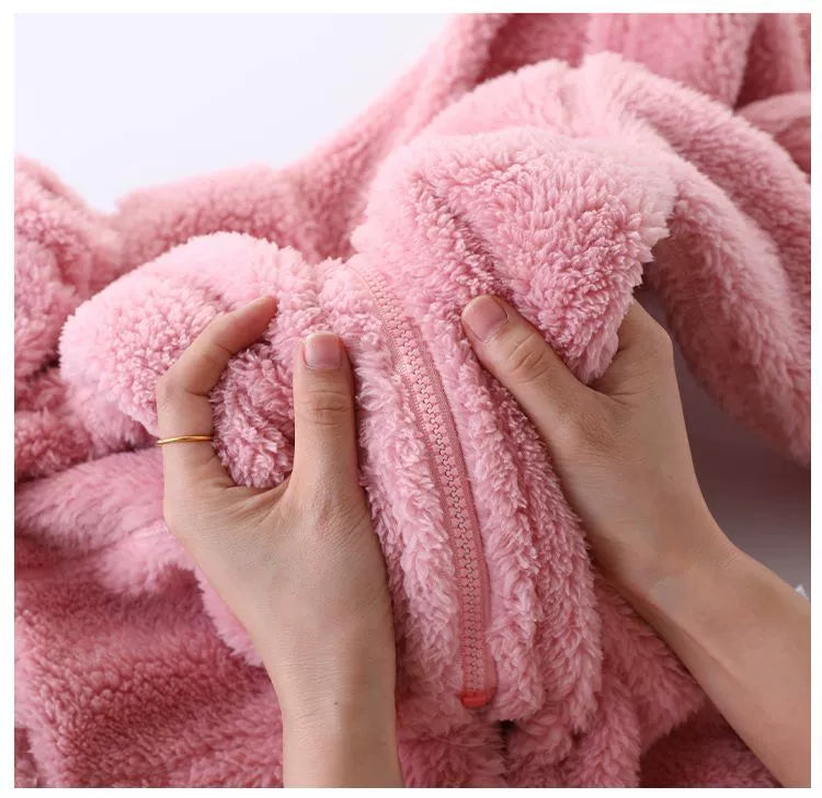 Baby Fur Fleece-Lined Jumpsuit Winter Thicken Thermal Male and Female Baby Clothes Outwear Hooded Romper Jumpsuit