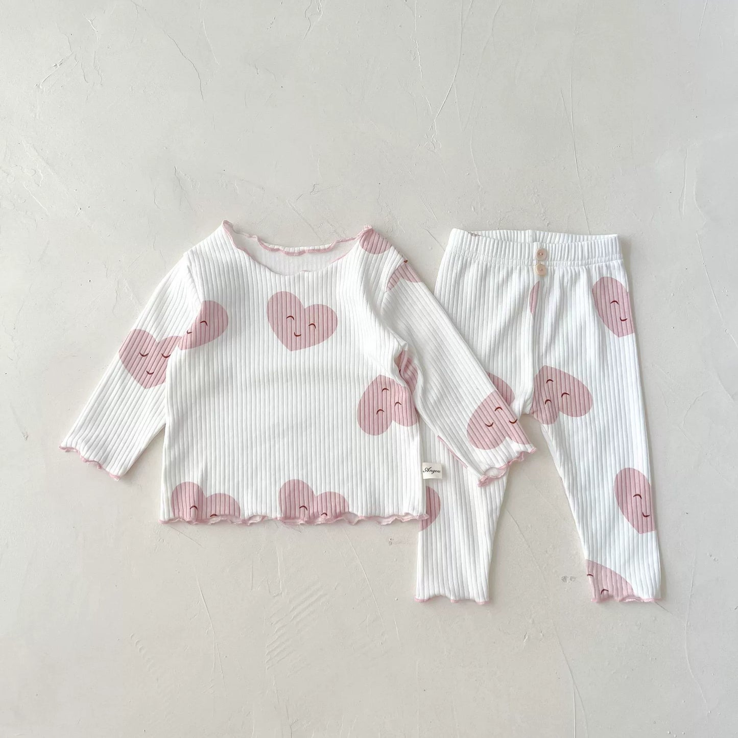 Baby Girls' Cotton Spring and Autumn Base Homewear Suit