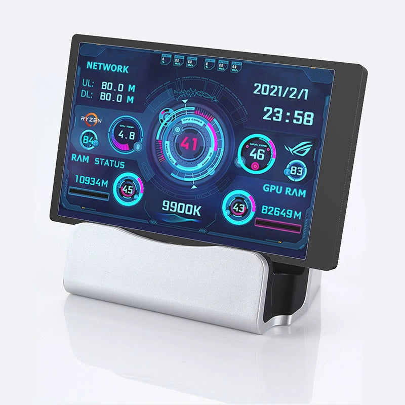 Turing Zhixian 3.5-Inch Computer Chassis Sub-Screen IPs Full View USB-C Sub-Screen Computer Temperature Monitoring