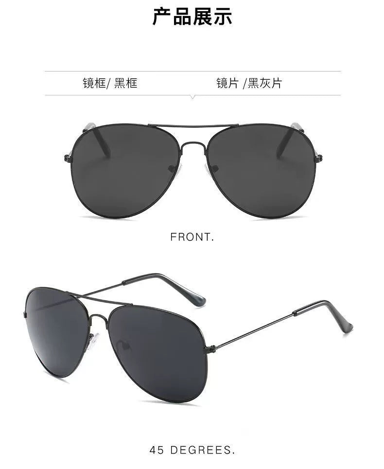 Classic Fashion Men's and Women's Colorful Sunglasses Retro Pilot Glasses Toad Metal Sunglasses
