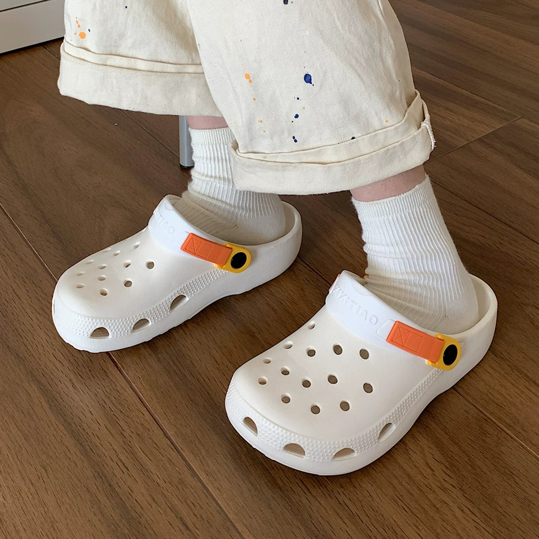 Thin Strip Fun Cartoon Funny Big Eye Couple Hole Shoes Outdoor Non-Slip Pump Beach Shoes Baby Boy and Girl Summer