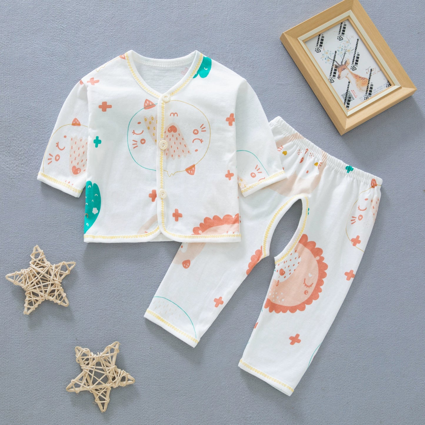 Gown Newborn Clothes 0-3 Months 6 Baby Cotton Underwear Summer Thin Newborn Baby Suit Spring & Fall