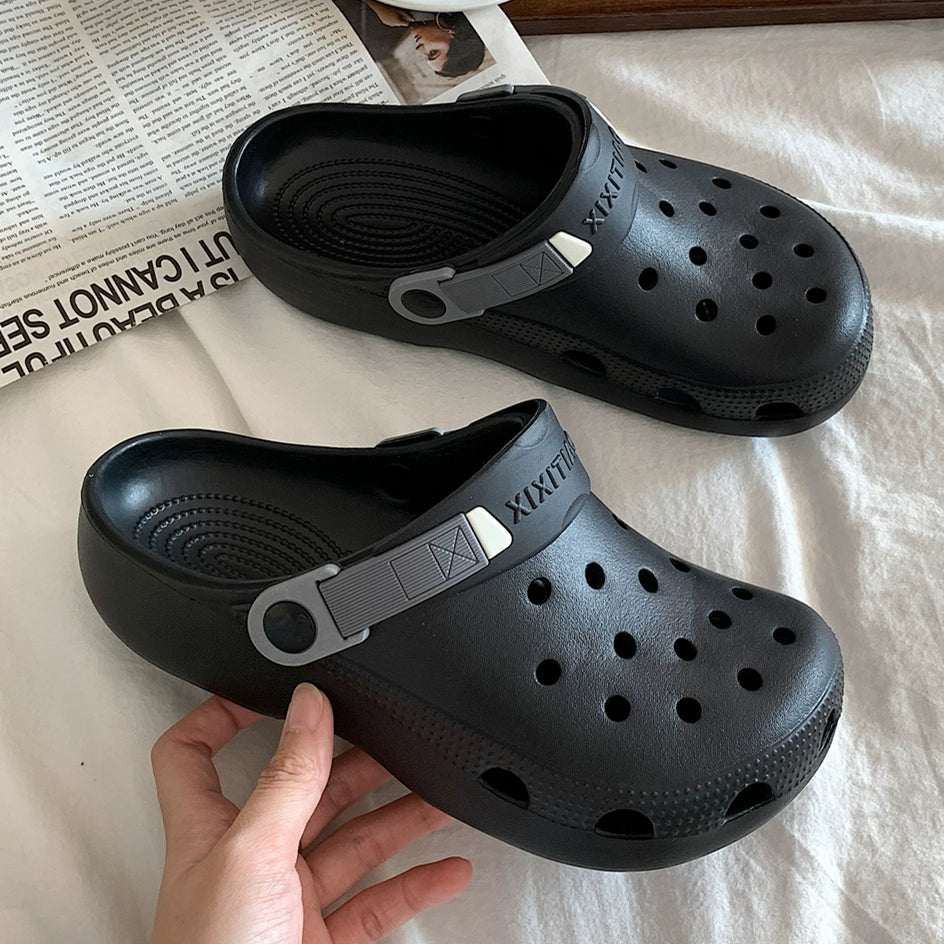 Thin Strip Fun Cartoon Funny Big Eye Couple Hole Shoes Outdoor Non-Slip Pump Beach Shoes Baby Boy and Girl Summer