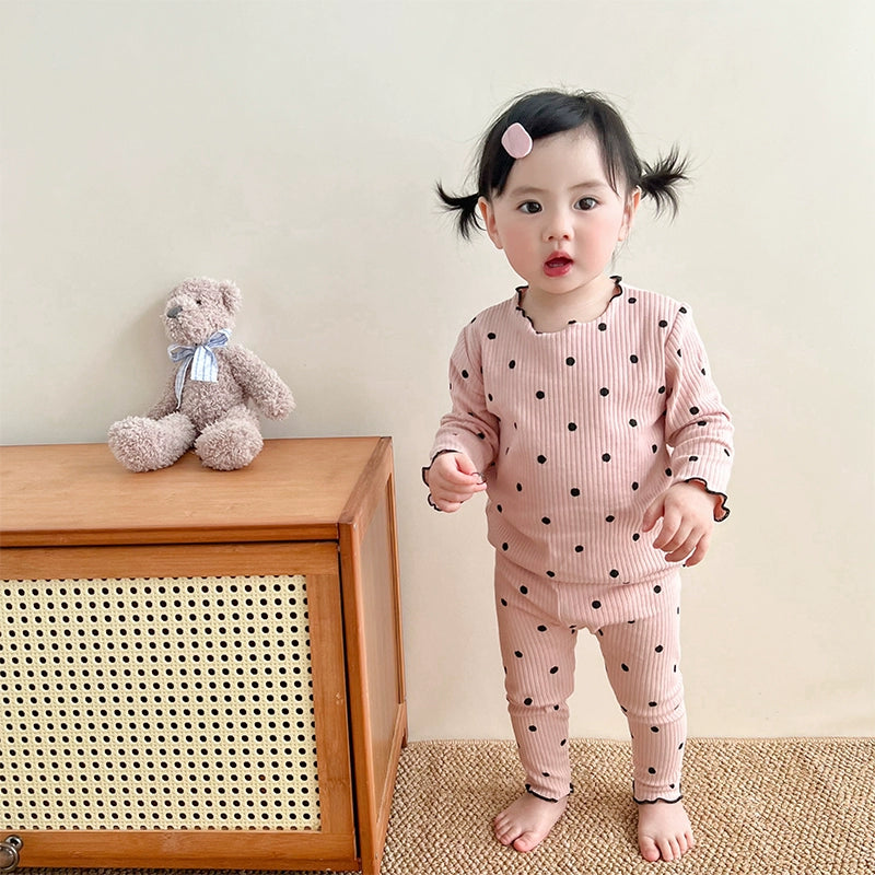 Baby Girls' Cotton Spring and Autumn Base Homewear Suit