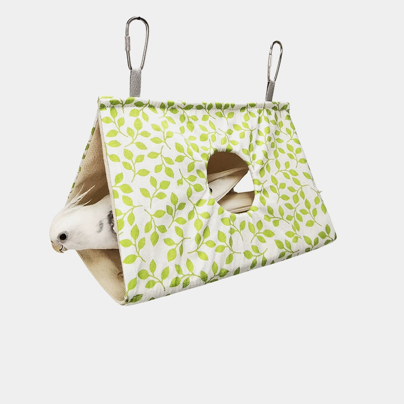 Parrot Spring and Summer Bird Nest Hammock Sunshade 100% Cotton Canvas Hanging Swing Bird Cage Supplies Tiger Skin Peony Mysterious Style