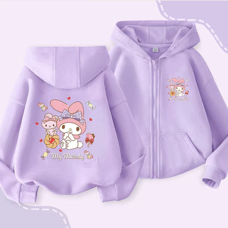2025 New Arrival Kids Clow M Zipper Outwear Spring and Autumn Girl Fashionable Stylish Hooded Cardigan Thin Sweatshirt