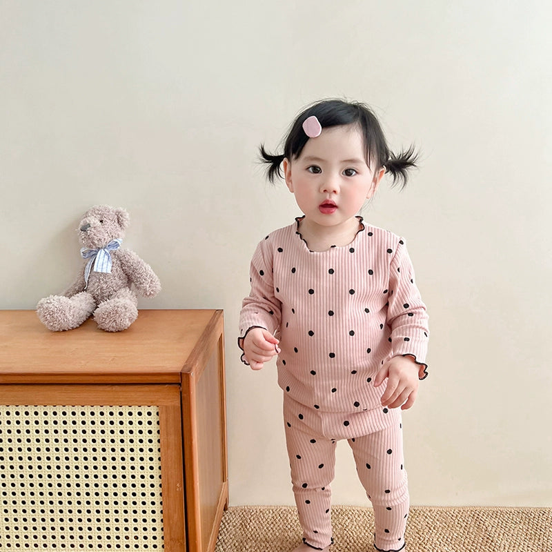 Baby Girls' Cotton Spring and Autumn Base Homewear Suit