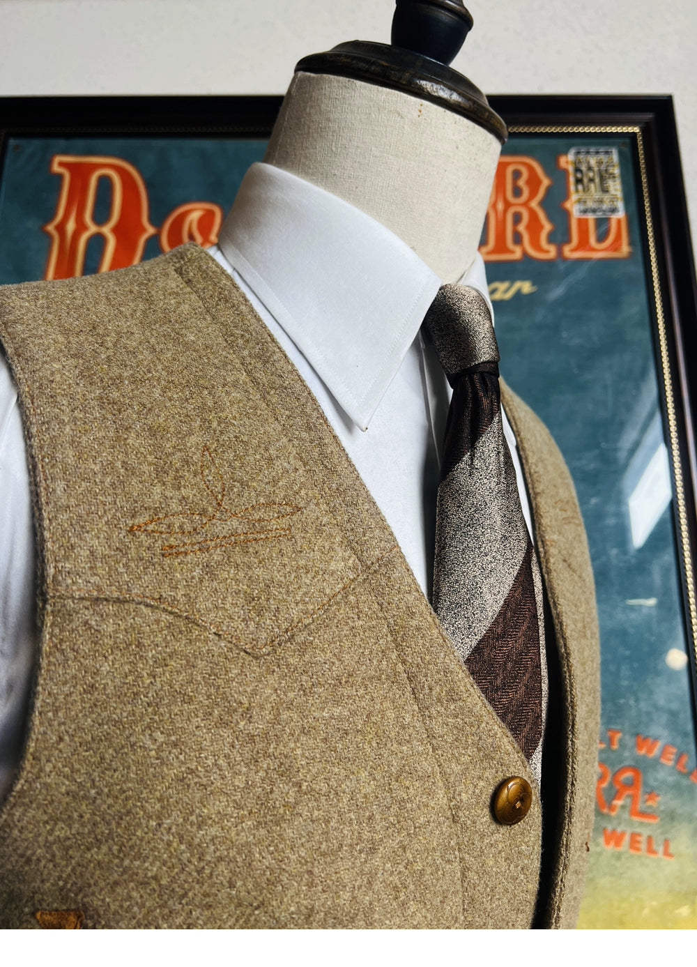 580G Colorful Tweed Lapel Gentleman Vest