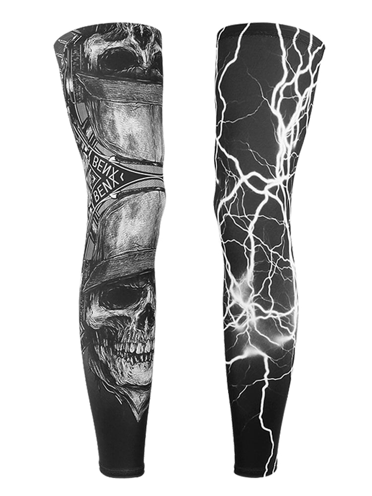 Ice Silk Sunscreen Outdoor Cycling Printed Knee Pad Leg Warmer