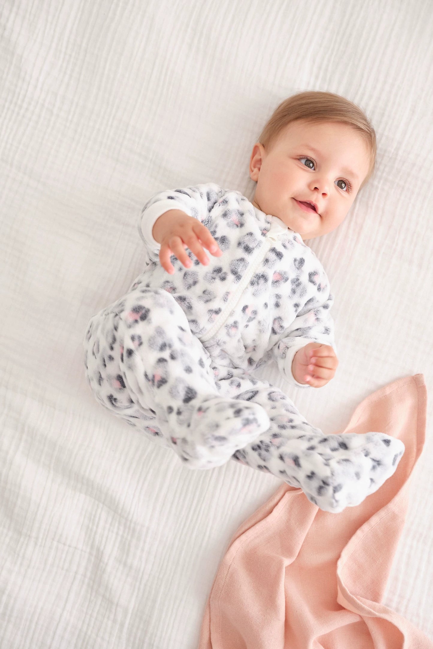 In Stock British next New Arrival Baby Fall and Winter Thick Coral Fleece Knitting Jumpsuit Romper Fleece-lined Jumpsuit Pajamas