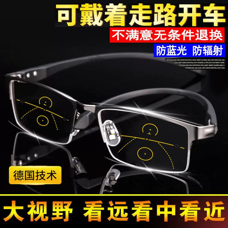 Presbyopic Glasses Men and Women HD Elderly Anti-Blue Light Dual-Use Smart Zoom Presbyopic Glasses Super Light Presbyopic Glasses