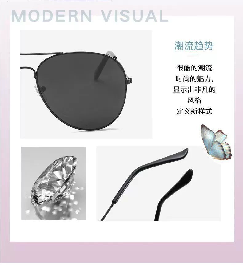 Classic Fashion Men's and Women's Colorful Sunglasses Retro Pilot Glasses Toad Metal Sunglasses