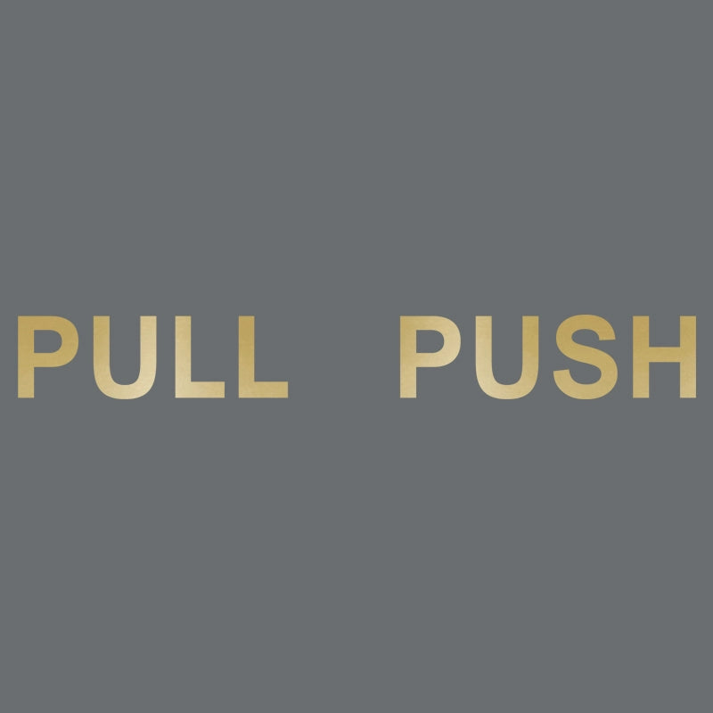 Minimalist Sliding Logo Sticker Fashion English Pull Push Clothing Store Mall Sliding Door Glass Paster