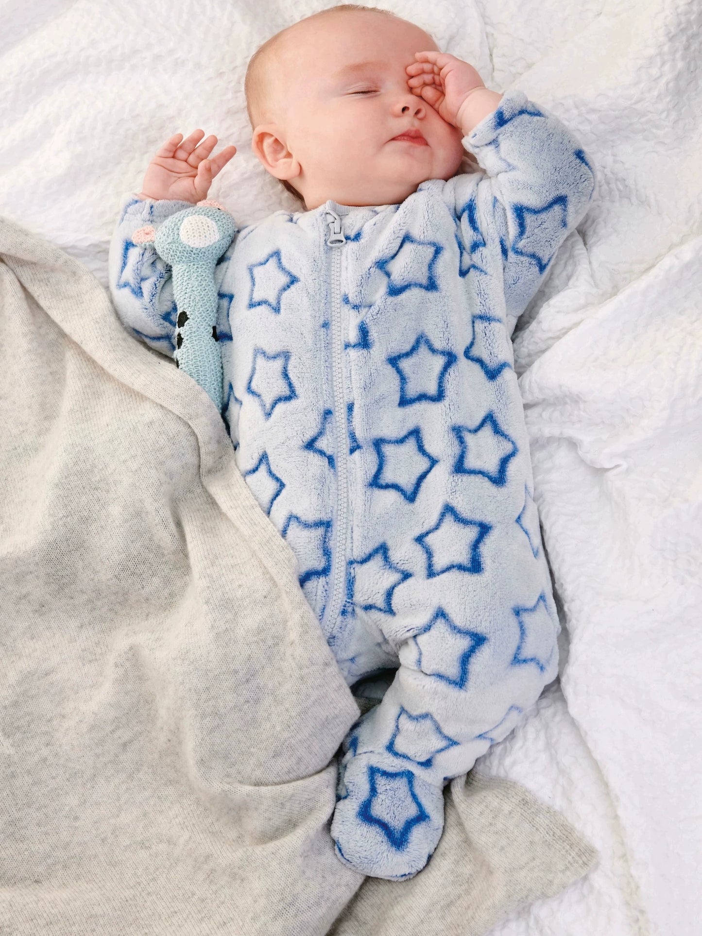 In Stock British next New Arrival Baby Fall and Winter Thick Coral Fleece Knitting Jumpsuit Romper Fleece-lined Jumpsuit Pajamas