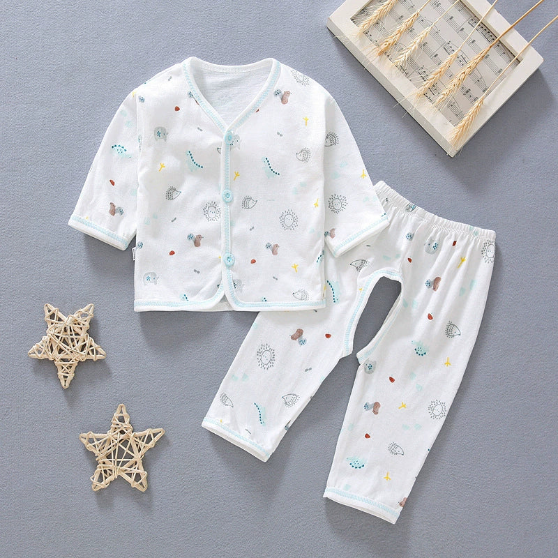 Gown Newborn Clothes 0-3 Months 6 Baby Cotton Underwear Summer Thin Newborn Baby Suit Spring & Fall