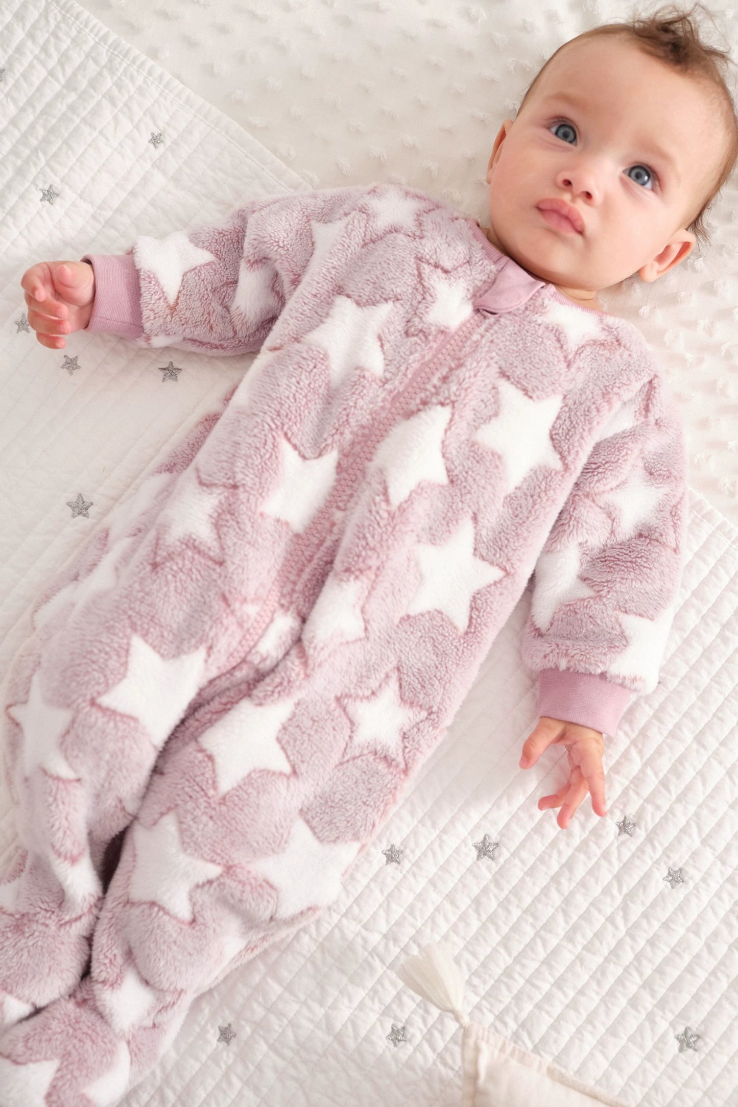 In Stock British next New Arrival Baby Fall and Winter Thick Coral Fleece Knitting Jumpsuit Romper Fleece-lined Jumpsuit Pajamas