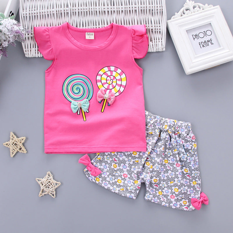 New Summer Fashion Baby Girls Clothes Children Cute Cotton Vest Shorts 2Pcs/Sets Toddler Casual Costume Infant Kids Tracksuits