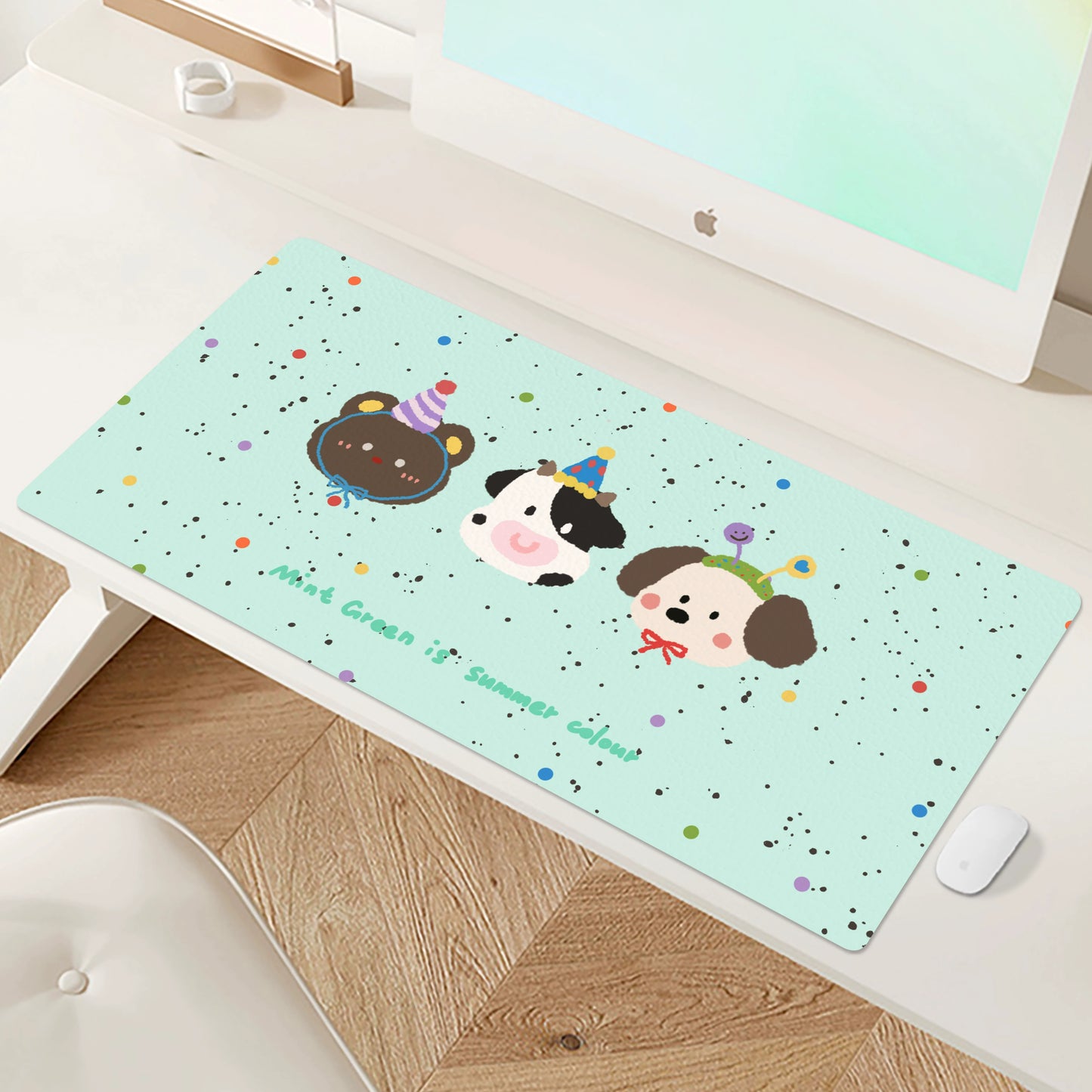 Huixiang Puppy Mouse Pad Oversized Girl Good-looking Office Computer Keyboard Desktop Station Table Mat Cute