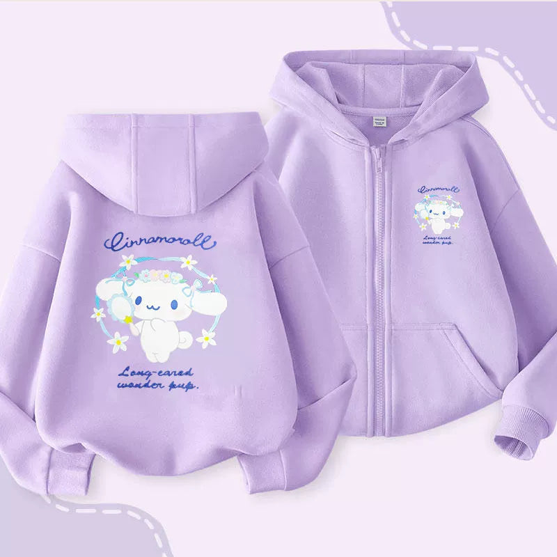 2025 New Arrival Kids Clow M Zipper Outwear Spring and Autumn Girl Fashionable Stylish Hooded Cardigan Thin Sweatshirt